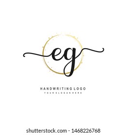 EG initial signature logo. handwriting logo template vector,