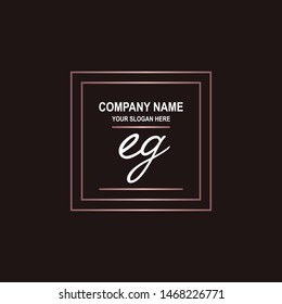 EG initial signature logo. handwriting logo template vector,