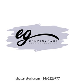 EG initial signature logo. handwriting logo template vector,