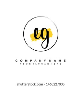 EG initial signature logo. handwriting logo template vector,