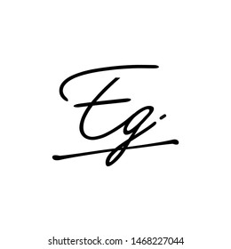 EG initial signature logo. handwriting logo template vector,