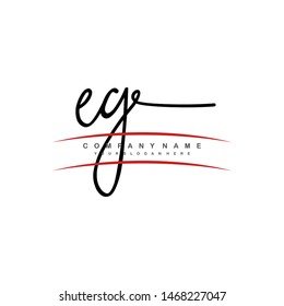 EG initial signature logo. handwriting logo template vector,