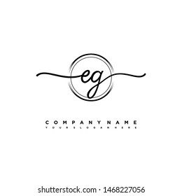EG initial signature logo. handwriting logo template vector,