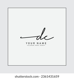Initial Signature Logo for Letter DC - Vector Logo Template in Handwritten Signature Style