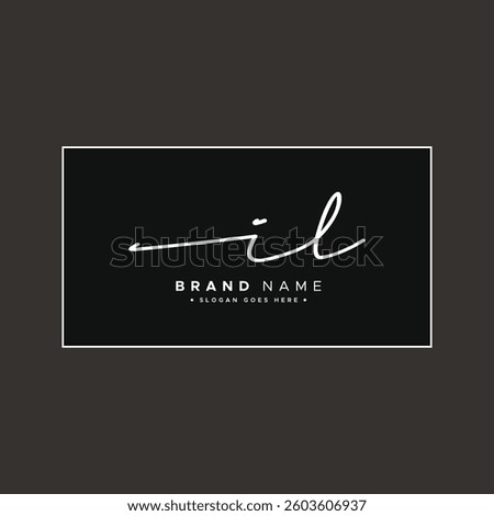 Initial Signature Logo for Letter IL - Vector Logo Template in Handwritten Signature Style