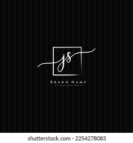 Initial Signature Logo for Letter JS - Vector Logo Template in Handwritten Signature Style