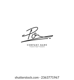 Initial Signature Logo for Letter PO - Vector Logo Template in Handwritten Signature Style