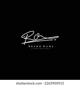 Initial Signature Logo for Letter RO - Vector Logo Template in Handwritten Signature Style