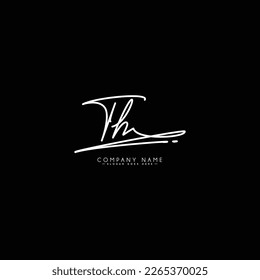 Initial Signature Logo for Letter TH - Vector Logo Template in Handwritten Signature Style