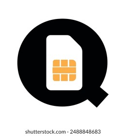 Logotipo inicial sim combinado con Plantilla de Vector Q