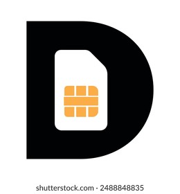 Initial sim Logo combine with letter D vector template