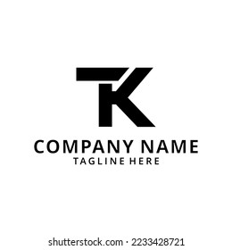 Initial simple abstract tk monogram logo flat illustration vector design