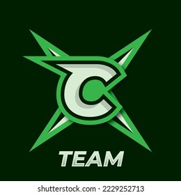 Initial simple esport logo design element, gamer logo, star icon, sword gamer, shuriken logo