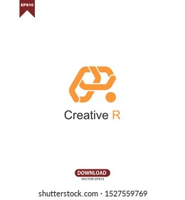 Initial simple latter R logo vector design