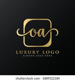 Initial Simple Letter OA Logo Design Vector Template. Abstract Luxury OA Letter Logo Design