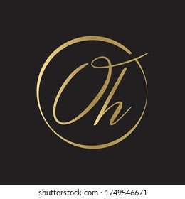 Initial Simple Letter OH Logo Design Vector Template. Abstract Minimal OH Letter Logo Design