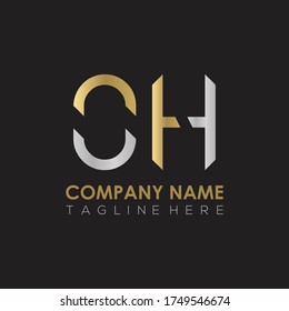Plantilla de vectores de diseño de logotipo OH de carta simple inicial. Resumen Diseño del logotipo de la letra mínima de OH