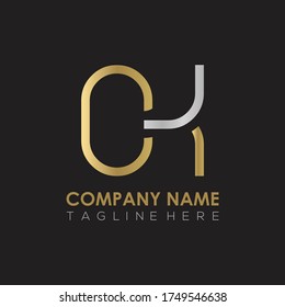 Plantilla de vectores de diseño de logotipo de carta simple inicial OK. Resumen Diseño del logotipo de la letra OK mínima