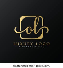 Initial Simple Letter OL Logo Design Vector Template. Abstract Luxury OL Letter Logo Design