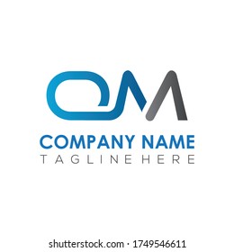 Initial Simple Letter OM Logo Design Vektorvorlage. Abstraktes Logo-Design für minimale OM-Buchstaben