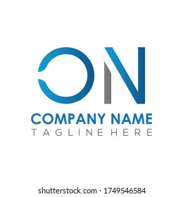 Initial Simple Letter ON Logo Design Vector Template. Abstract Minimal ON Letter Logo Design