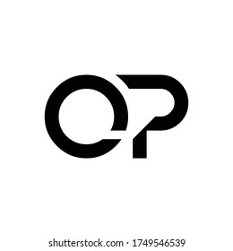 Initial Simple Letter OP Logo Design Vector Template. Abstract Minimal OP Letter Logo Design