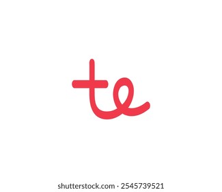 initial simple letter TE logo design for company