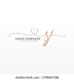 Initial SJ beauty monogram and elegant logo design, handwriting logo of initial signature, wedding, fashion, floral and botanical with creative template.
