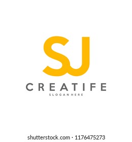 Initial SJ logo concepts template vector