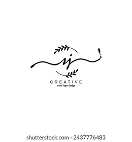 Initial SJ logo handwriting botanical branding typography