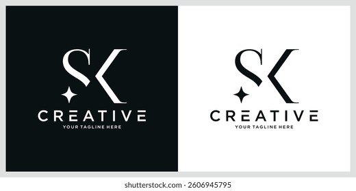 Initial SK or KS Logo Design Vector