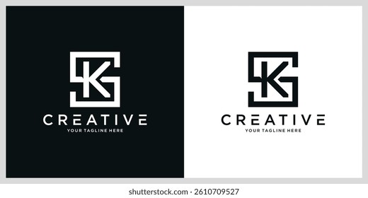 Initial SK or KS Logo Design Vector Template