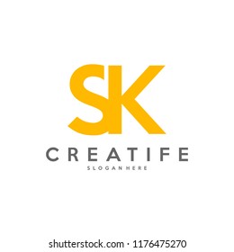Initial SK logo concepts template vector