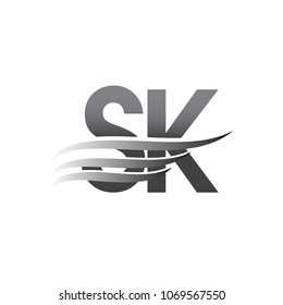 Initial SK wing logo, grey color vector logotype, logo for company name business and company identity.