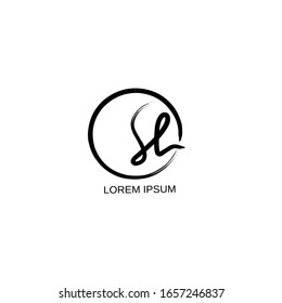 Vektorillustration für das Logo für die erste SL-Handschrift
