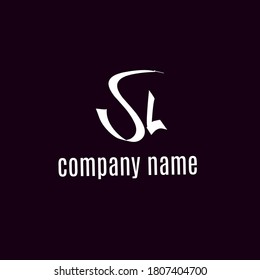 vector del logotipo de escritura a mano SL inicial