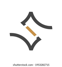 Plantilla de vector de diseño de logotipo de carta SL inicial