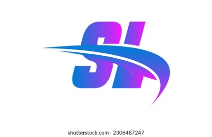 Logotipo de carta inicial SL con plantilla de vectores gráficos de diseño Swoosh para identidad de empresa y empresa.