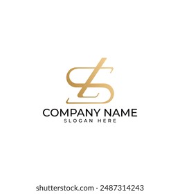 The initial SL lettermark intertwined in gold gradient executed with modern luxury elegant and minimalist style