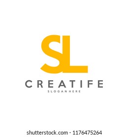 Initial SL logo concepts template vector