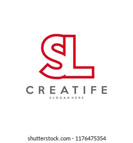 Initial SL logo concepts template vector