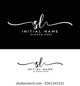 Initial SL sl logo design, handwriting logo of initial signature