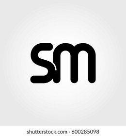 initial sm black business logo