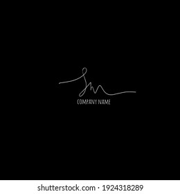 Initial sm logo handwriting vector