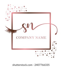 Initial SN calligraphy company eye and eyelash handwriting