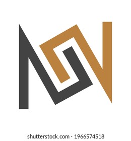 Plantilla de vector de diseño de logotipo de carta SN inicial