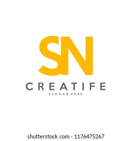 Initial SN logo concepts template vector
