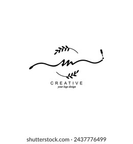 Initial SN logo handwriting botanical branding typography