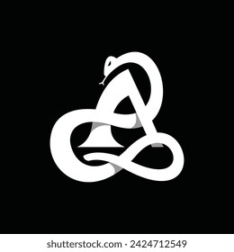 Initial A With Snake Viper Modern Logo Design Template