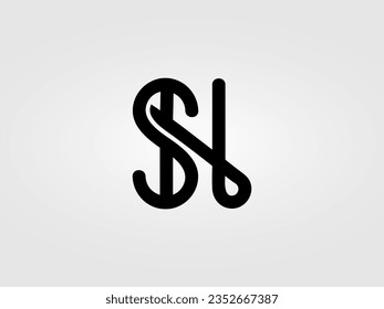 Initial SN,SH letter Logo Design vector Template. Monogram, lettermark SN,SH logo Design